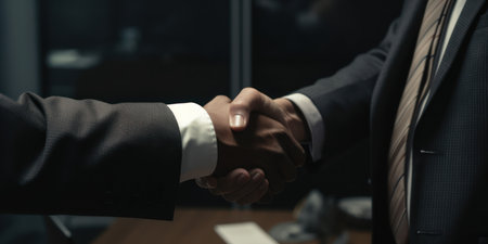 hands of business people shaking hands, generative aiの素材