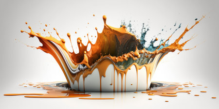 splashes of multicolored paints, generative iaの素材