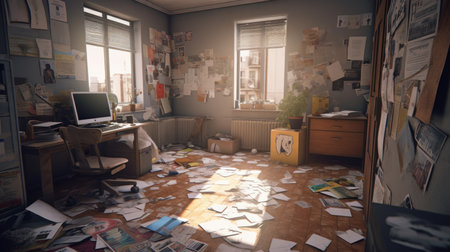 youth room or messy office, generative aiの素材