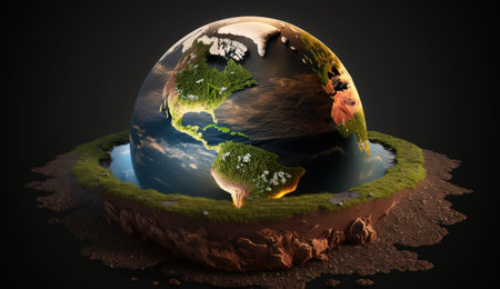 earth globe with ecological concept, generative aiの素材