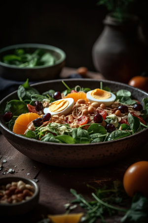 vegan salad in bowl, generative aiの素材