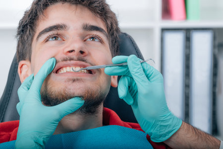portrait of young patient at dentist's office