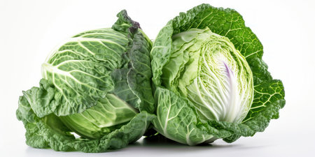 cabbage vegetable isolated on white, generative aiの素材