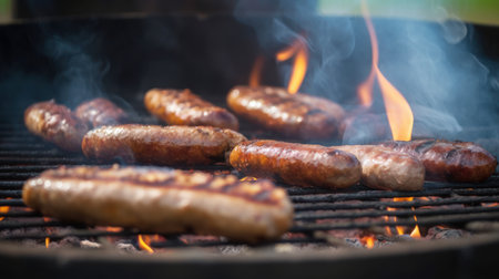 typical latin barbecue of chorizo criollo, generative aiの素材