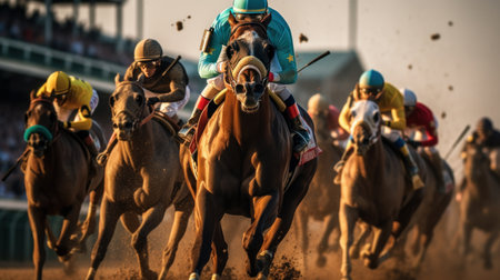 horse racing, horse riding, generative aiの素材