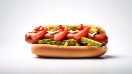 hot dog isolated on white backgroundの素材