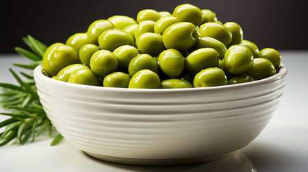 green olives on white backgroundの素材