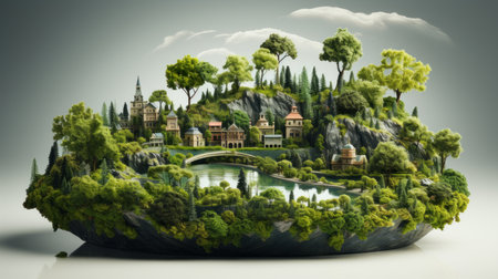 sustainable and ecological ecosystem islandの素材