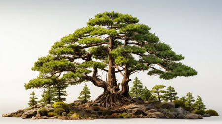 natural pine isolated on white backgroundの素材