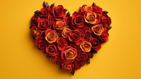 valentine's day background with floral heart and copy-spaceの素材