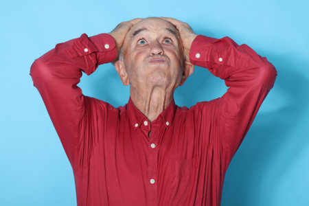 senior man isolated on backgroundの写真素材