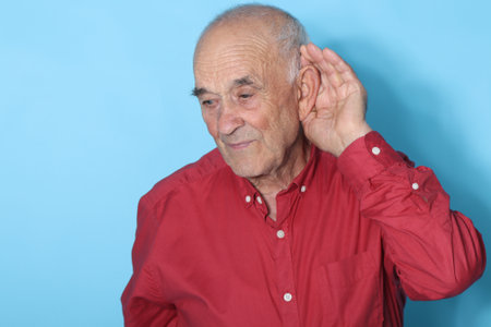 senior man isolated on backgroundの写真素材