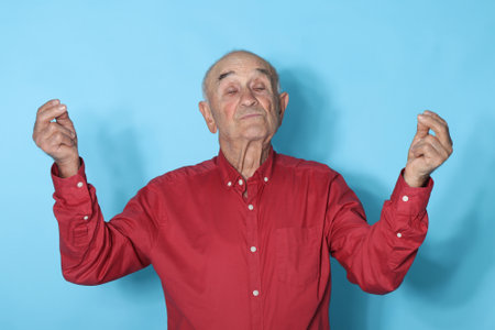 senior man isolated on backgroundの写真素材