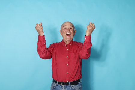 senior man isolated on backgroundの写真素材
