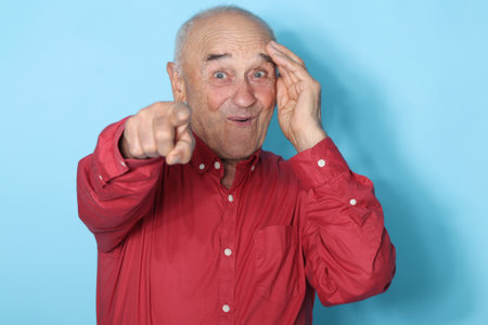 senior man isolated on backgroundの写真素材