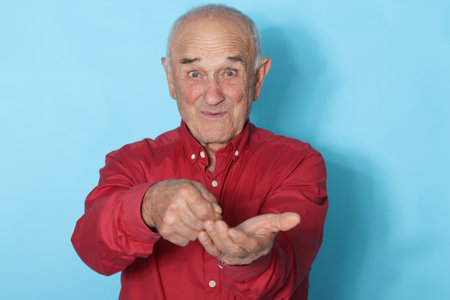 senior man isolated on background