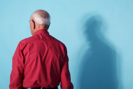 senior man isolated on backgroundの写真素材