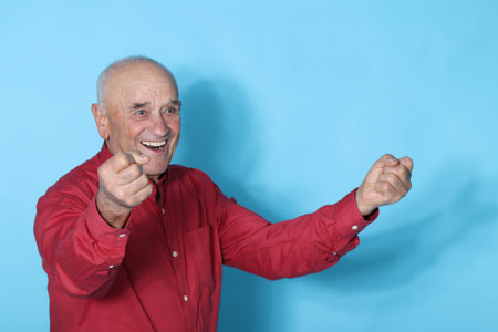 senior man isolated on backgroundの写真素材