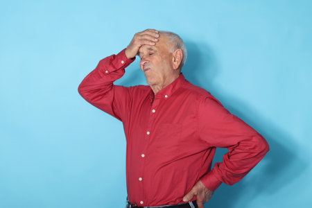 senior man isolated on backgroundの写真素材