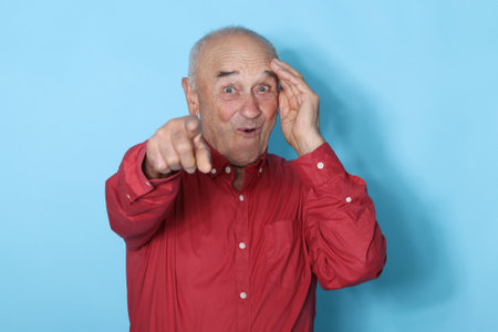 senior man isolated on backgroundの写真素材