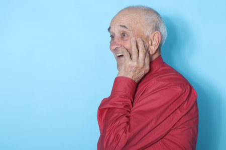 senior man isolated on backgroundの写真素材
