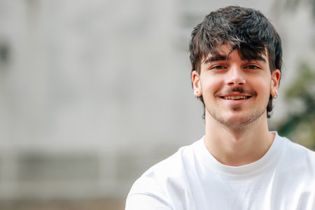 portrait of young man outdoors