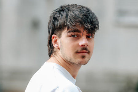 portrait of young man outdoors