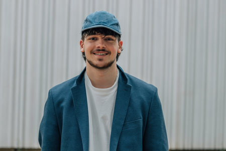 portrait of young man or student outdoors
