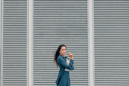 portrait of business woman or executive on the streetの写真素材