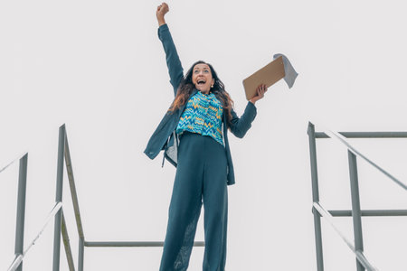 business woman with successful expressionの写真素材