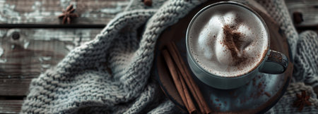 background with cup of cocoaの素材