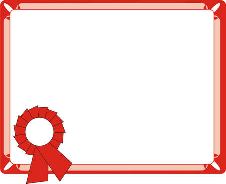 Blank Red Certificate On Letter Formatのイラスト素材
