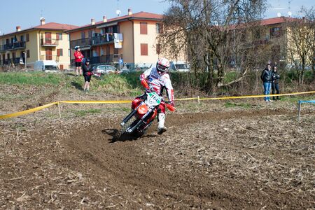 Cerro al Lambro, Lombardy / Italy - March 11, 2012 - Lombardy Regional Championship Enduro organized by Motoclub Melegnanoのeditorial素材