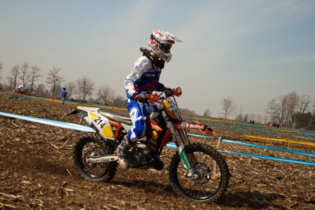 Cerro al Lambro, Lombardy Italy March 11, 2012 Lombardy Regional Championship Enduro organized by Motoclub Melegnanoのeditorial素材