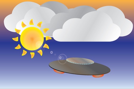 vector illustration alien spacecraft ufosのイラスト素材