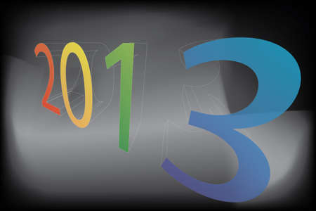 new year 2013 on a black background のイラスト素材