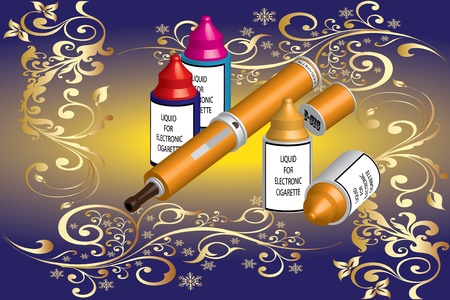 electronic cigarette and liquidのイラスト素材