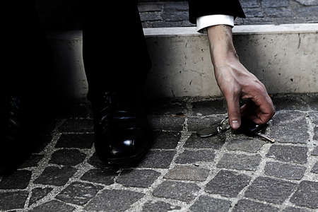 Take in the lost key fall ashoreの写真素材