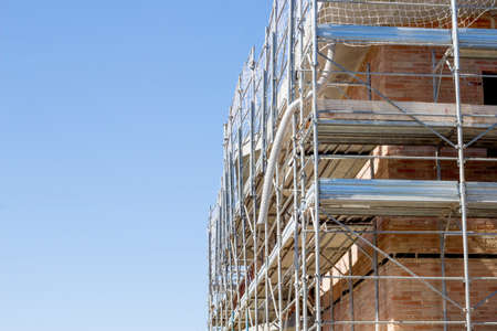 beautiful sunny day during the construction processの写真素材