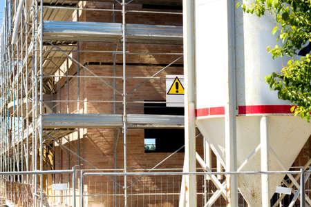 preparation of cement for the construction of the houseの写真素材