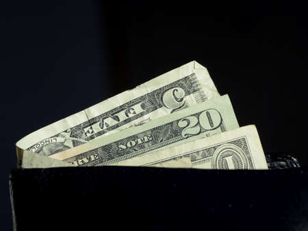 bills in walletの写真素材