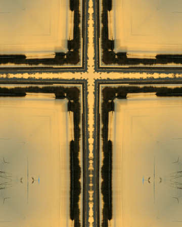 kaleidoscope cross: Pointe-aux-Chenes sunset, Louisianaの写真素材