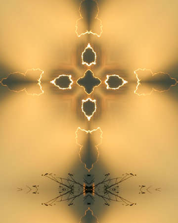 kaleidoscope cross2:  tree silhouette, Nebraska morningの写真素材