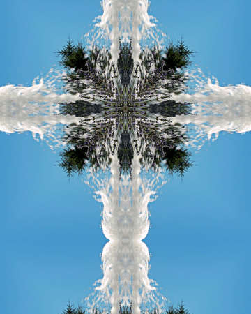 kaleidoscope cross:  water spurtの写真素材