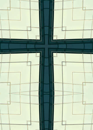 kaleidoscope cross:  office building glassの写真素材