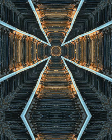 kaleidoscope cross:  railroad tracksの写真素材