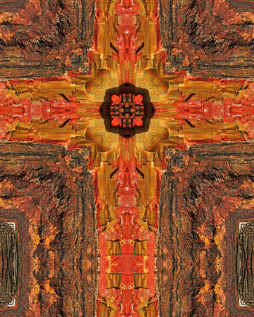 kaleidoscope cross:  petrified wood, Arizonaの写真素材