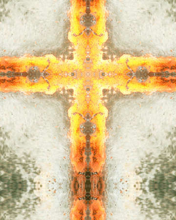 kaleidoscope cross:  underwater fountain lights, Charlotte, North Carolinaの写真素材