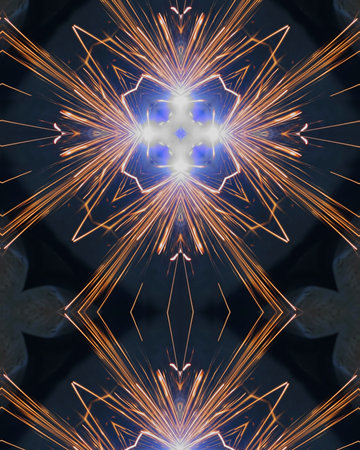 kaleidoscope cross:  welder sparks3の写真素材