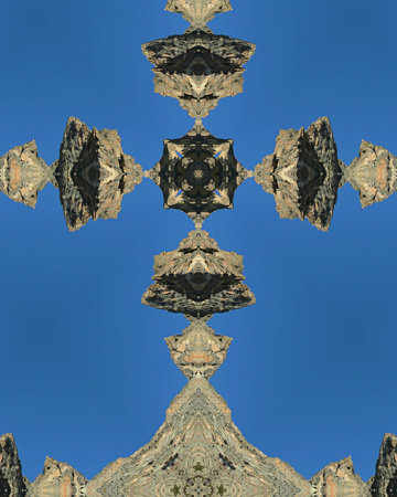 kaleidoscope cross:  surreal mountainの写真素材